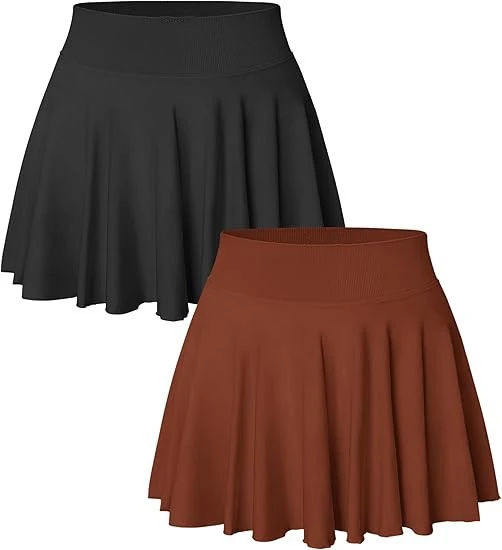Basic Versatile Stretchy Flared Casual Mini Skirts